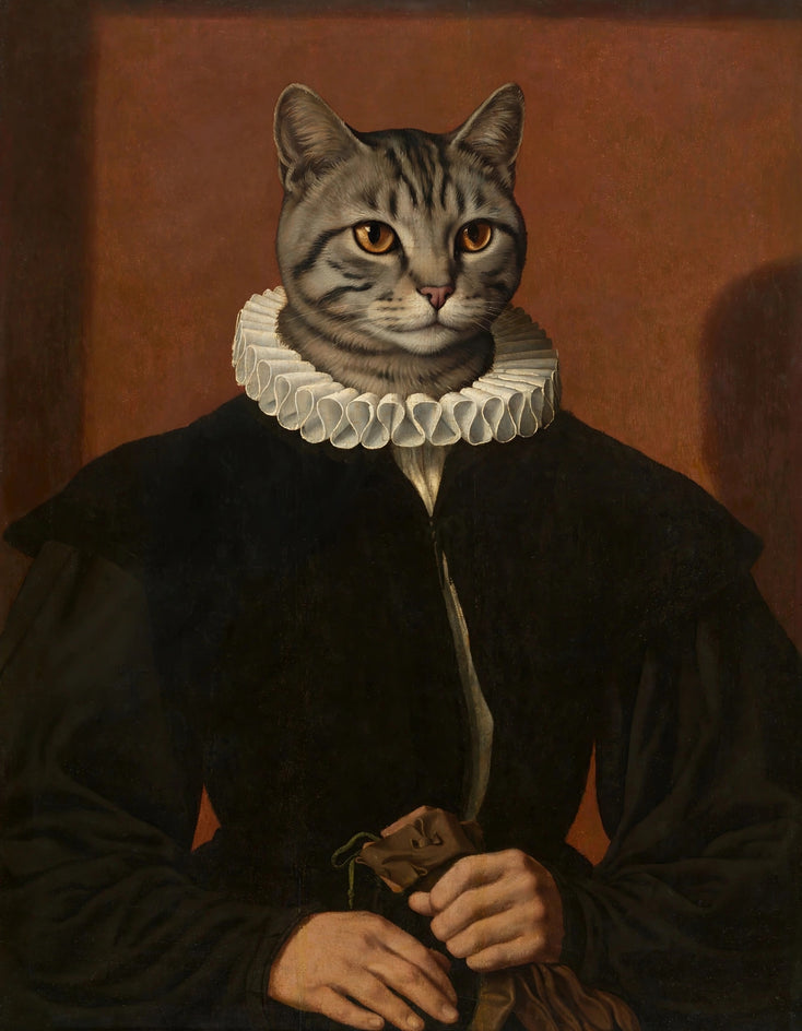 Quadro personalizado de gato tigrado como sábio em toga preta