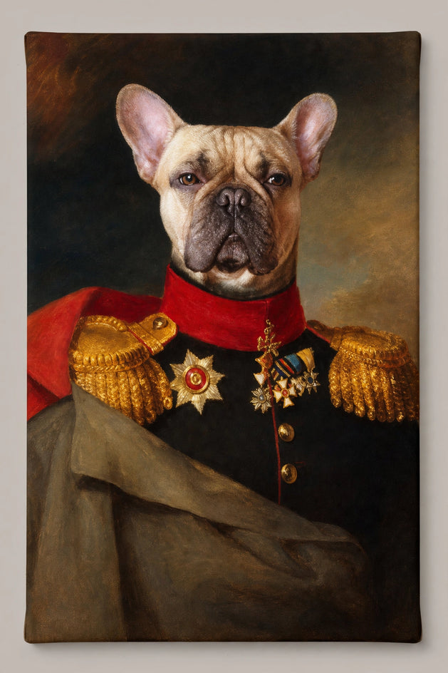 Quadro canvas General Bravo — Retrato Real Personalizado para Pet - foto principal