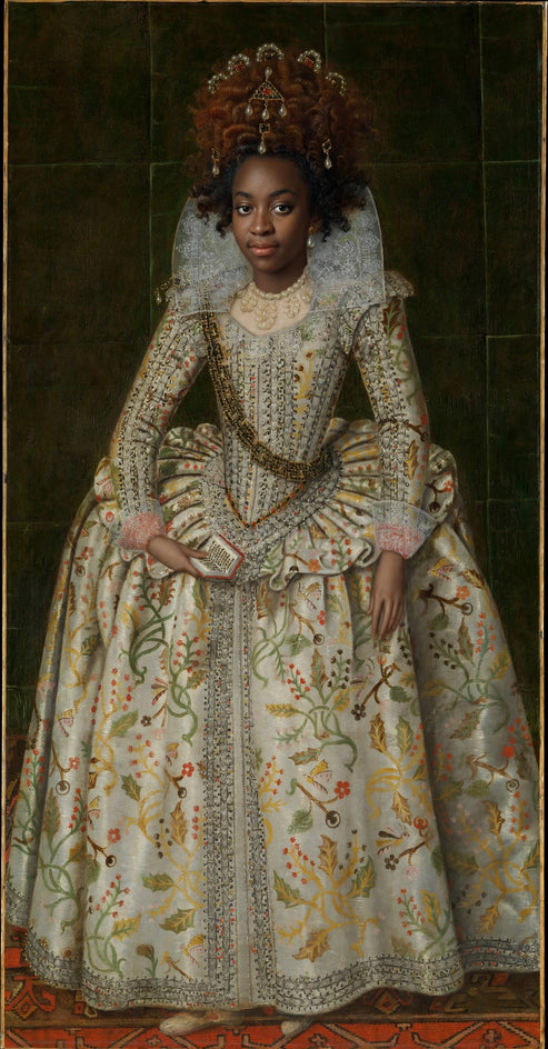 Quadro personalizado de mulher noiva de vestido floral