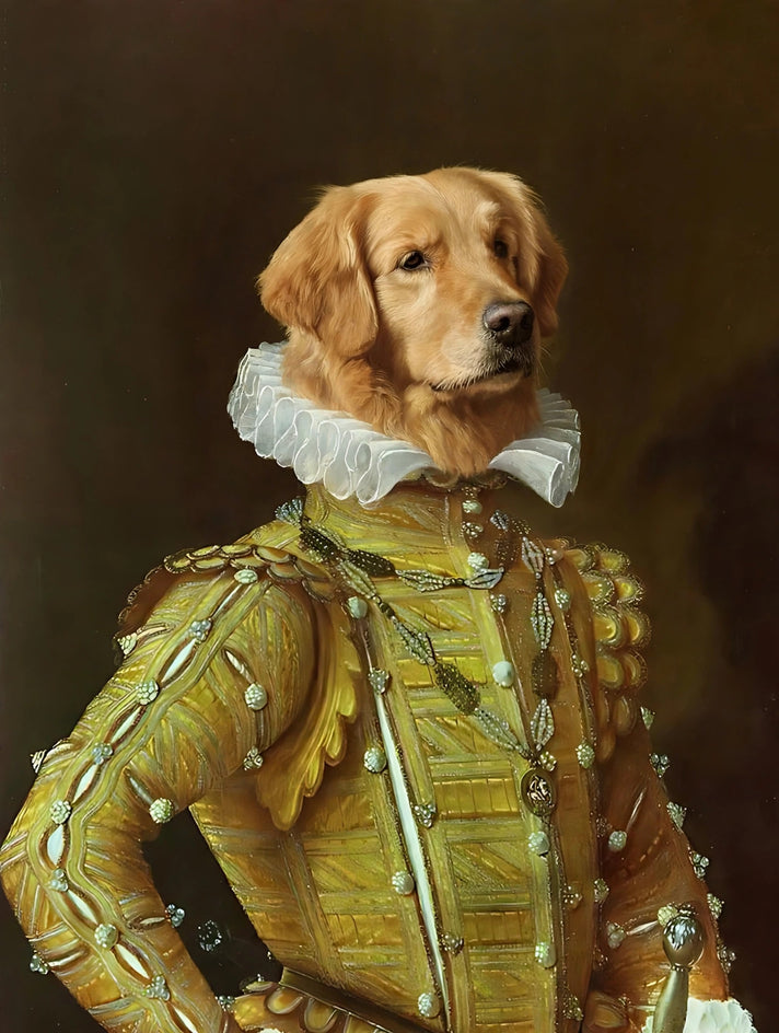 Quadro personalizado de cachorro golden retriever nobre do gibao dourado