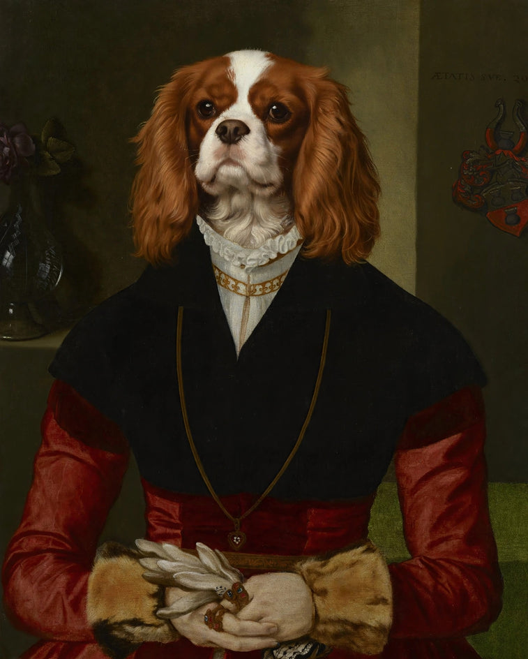Quadro personalizado de cavalier com mangas vermelhas