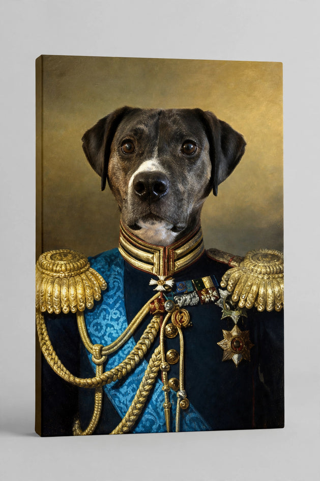Quadro canvas Coronel Faísca — Retrato Real Personalizado para Pet - foto principal
