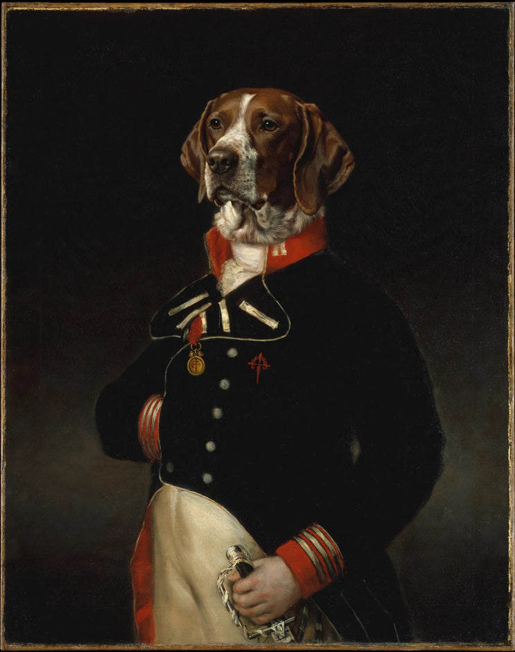Quadro personalizado de cachorro beagle de uniforme preto