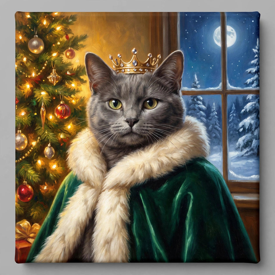 Quadro canvas Realeza de Natal — Quadro Personalizado de Gato - foto principal