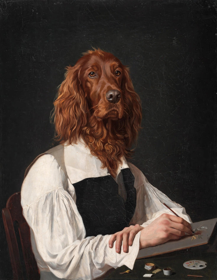 Quadro personalizado de setter irlandês escrivão