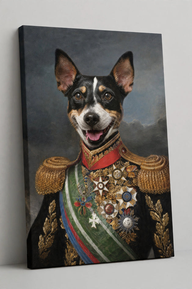 Quadro canvas General das Estrelas — Retrato Real Personalizado para Pet - foto principal