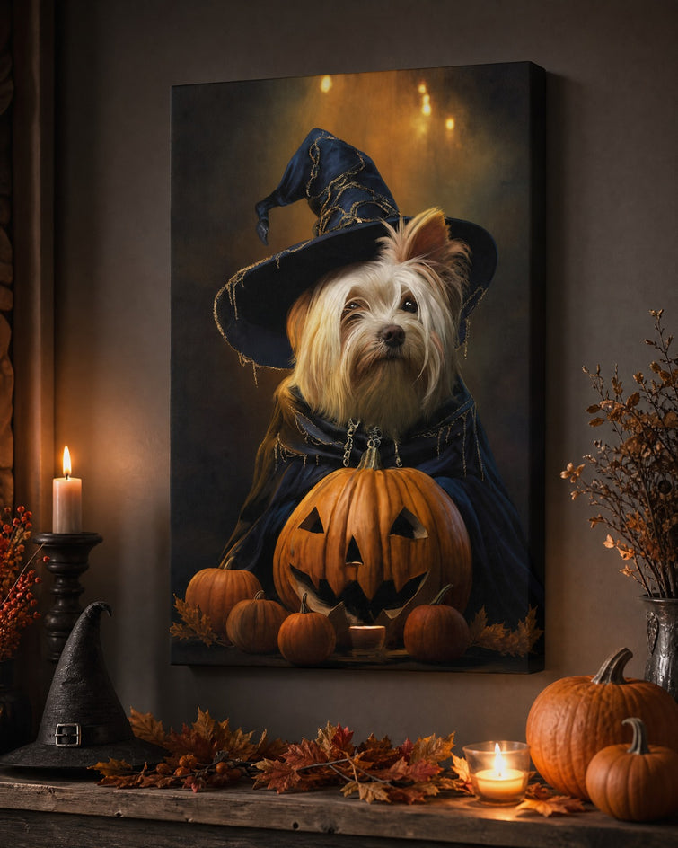 Cachorro Bruxo de Halloween — Quadro Personalizado de Cachorro