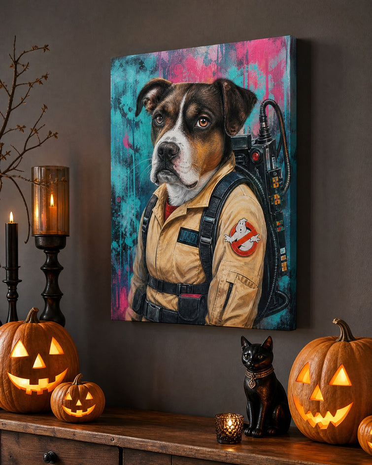 Cachorro Caça-Fantasmas Clássico — Quadro Personalizado de Cachorro