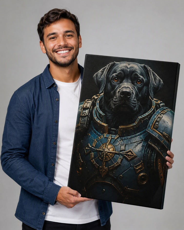 Labrador Guerreiro - Quadro Personalizado de Cachorro