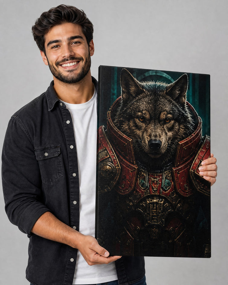 Lobo Guerreiro - Quadro Personalizado de Cachorro