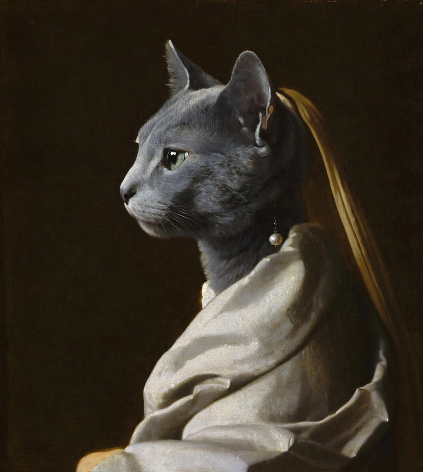 Quadro personalizado de gato gata do lenco amarelo