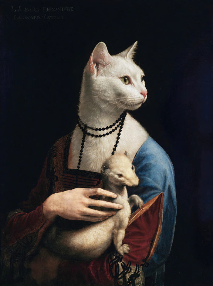 Quadro personalizado de gato gata dama do arminho