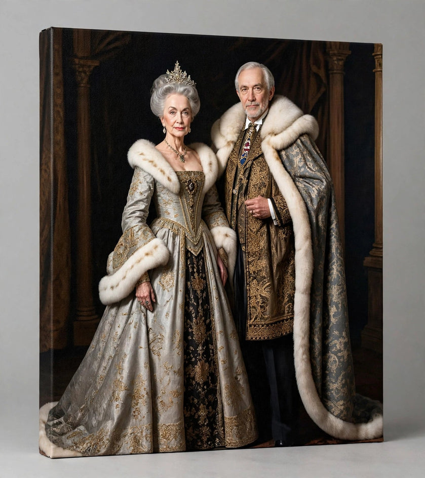 Quadro canvas Quadro Personalizado de Casal — Nobreza em Prata - foto principal