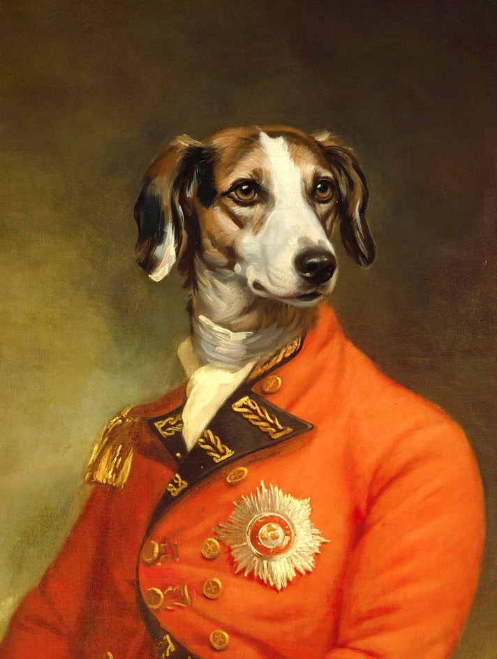 Quadro personalizado de cachorro beagle de casaco laranja
