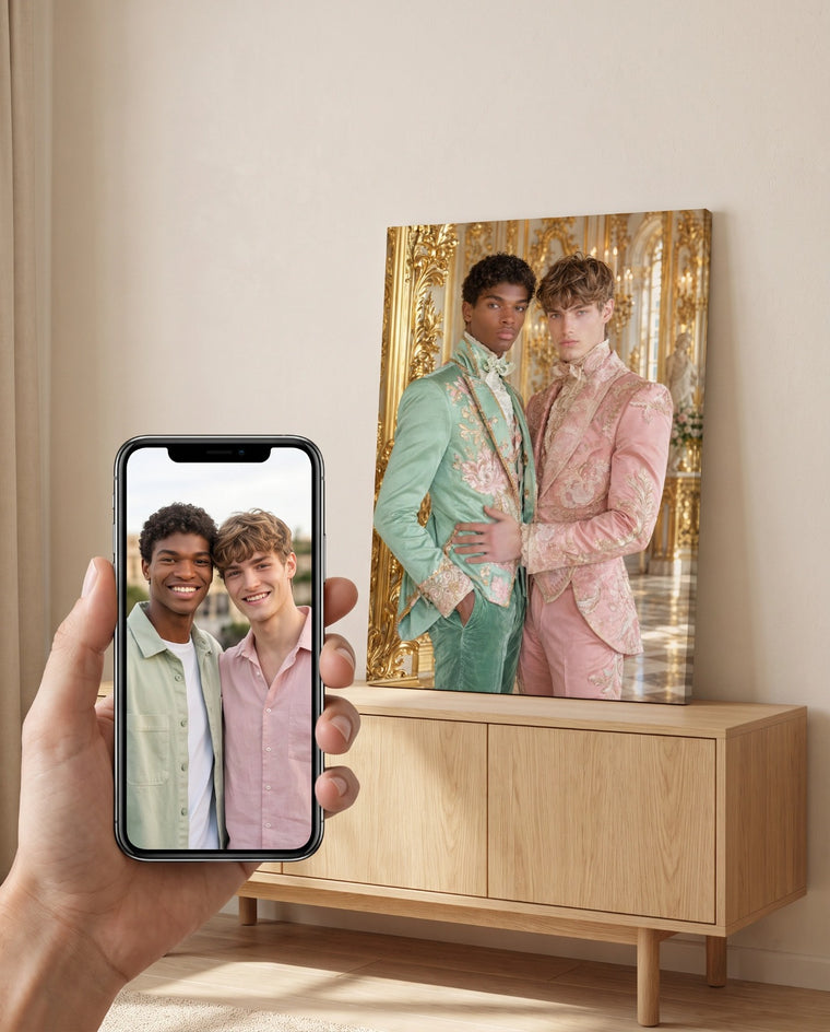 Casal no Palácio Dourado — Quadro Personalizado de Casal - SUA FOTO VIROU ARTE