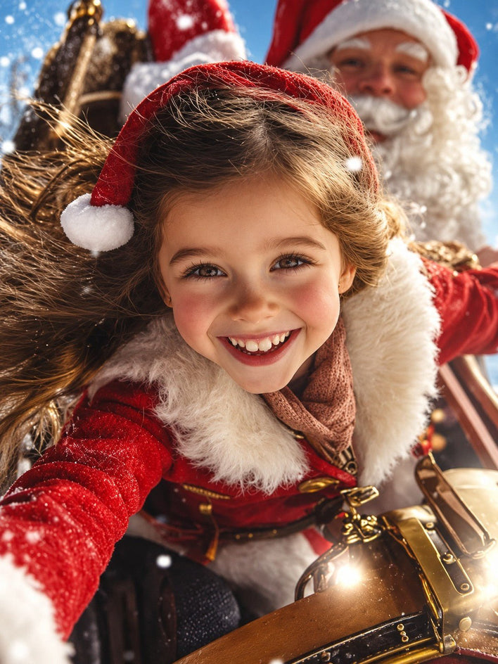 Menina Selfie com o Noel - SUA FOTO VIROU ARTE