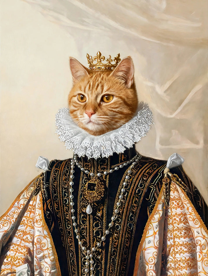 Gato Laranja Rainha - Quadro Personalizado