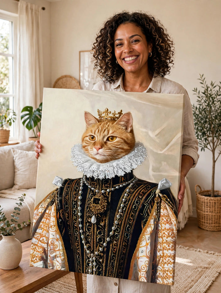 Gato Laranja Rainha - Quadro Personalizado