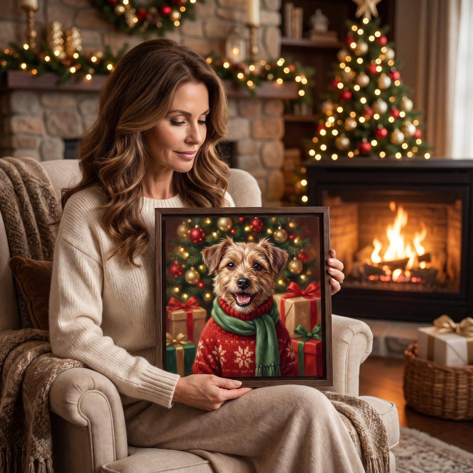 Natal de Patinhas — Quadro Personalizado de Cachorro - SUA FOTO VIROU ARTE