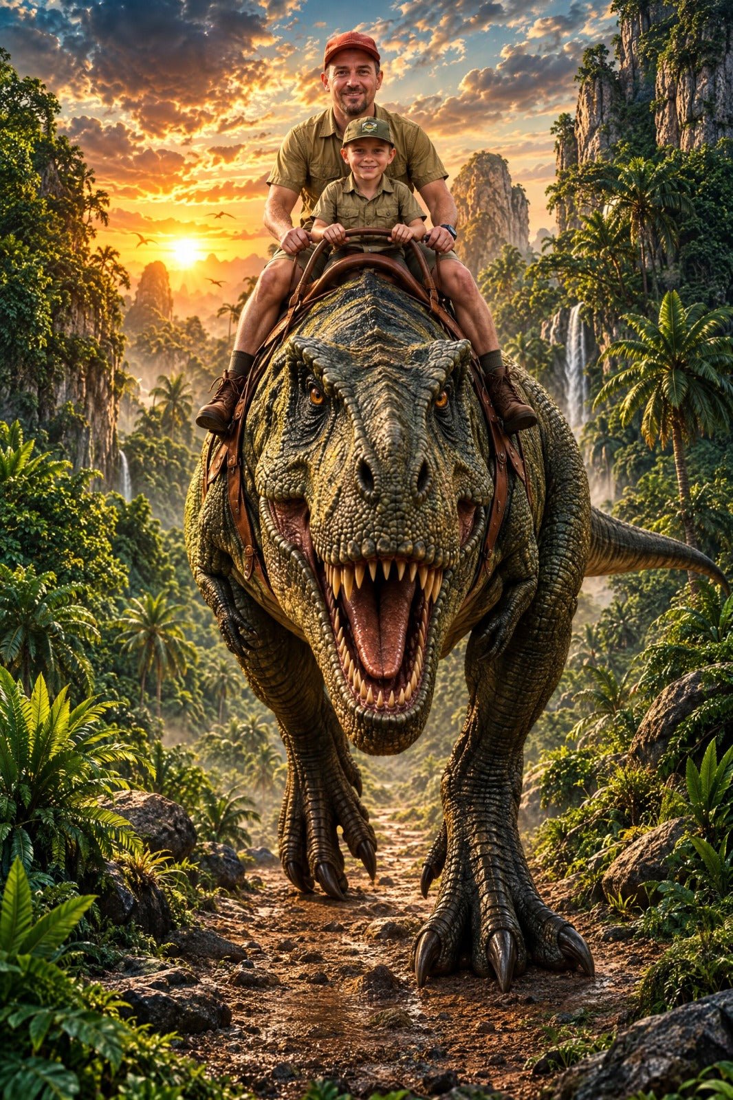 Quadro Personalizado de Dupla — Aventura com Dinossauro