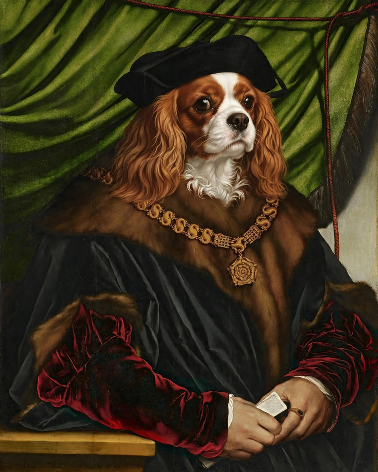 Quadro personalizado de cachorro cavalier chanceler de manto negro