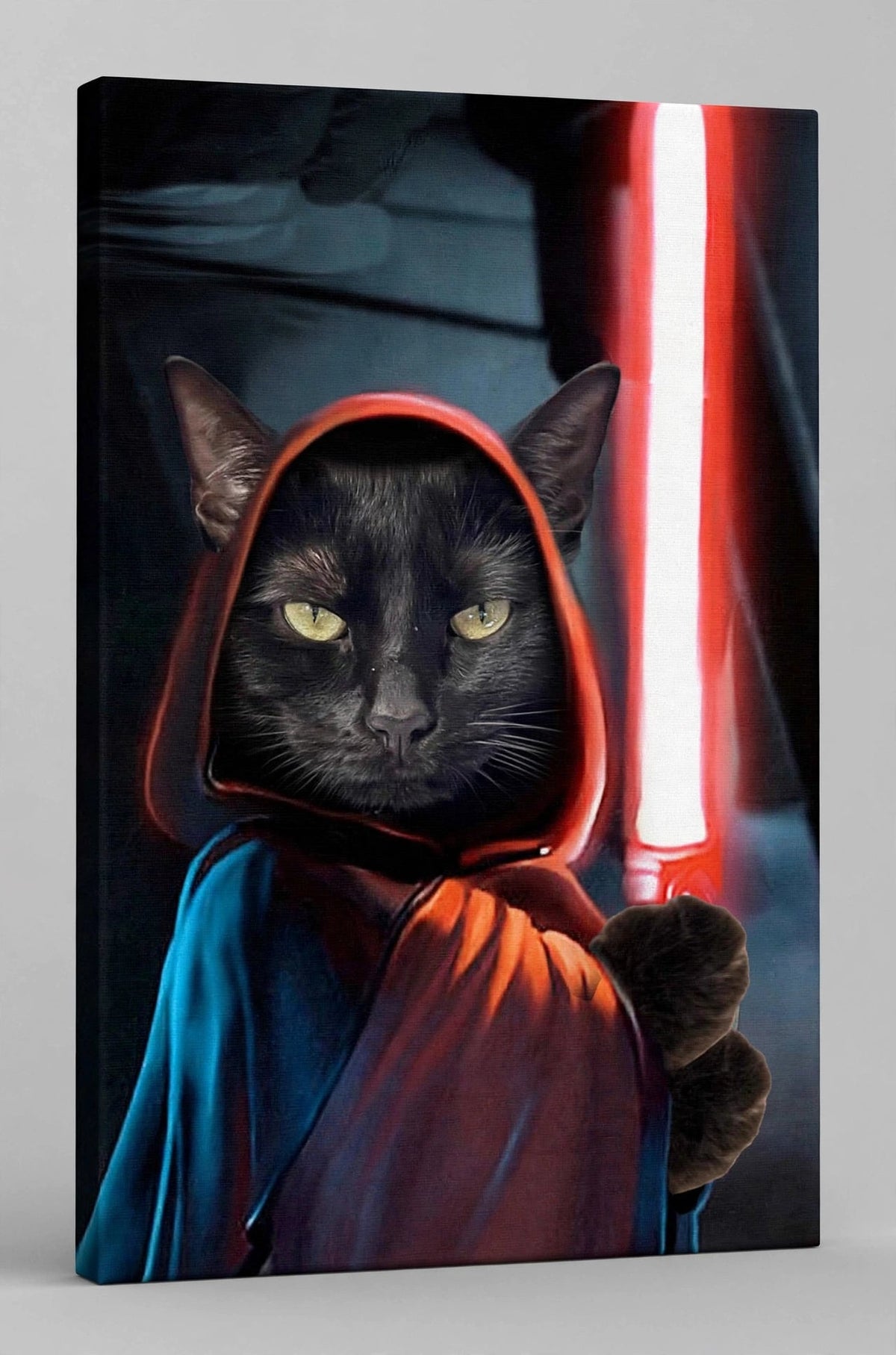 Quadro Personalizado de Pet — Gato Guerreiro Galáctico