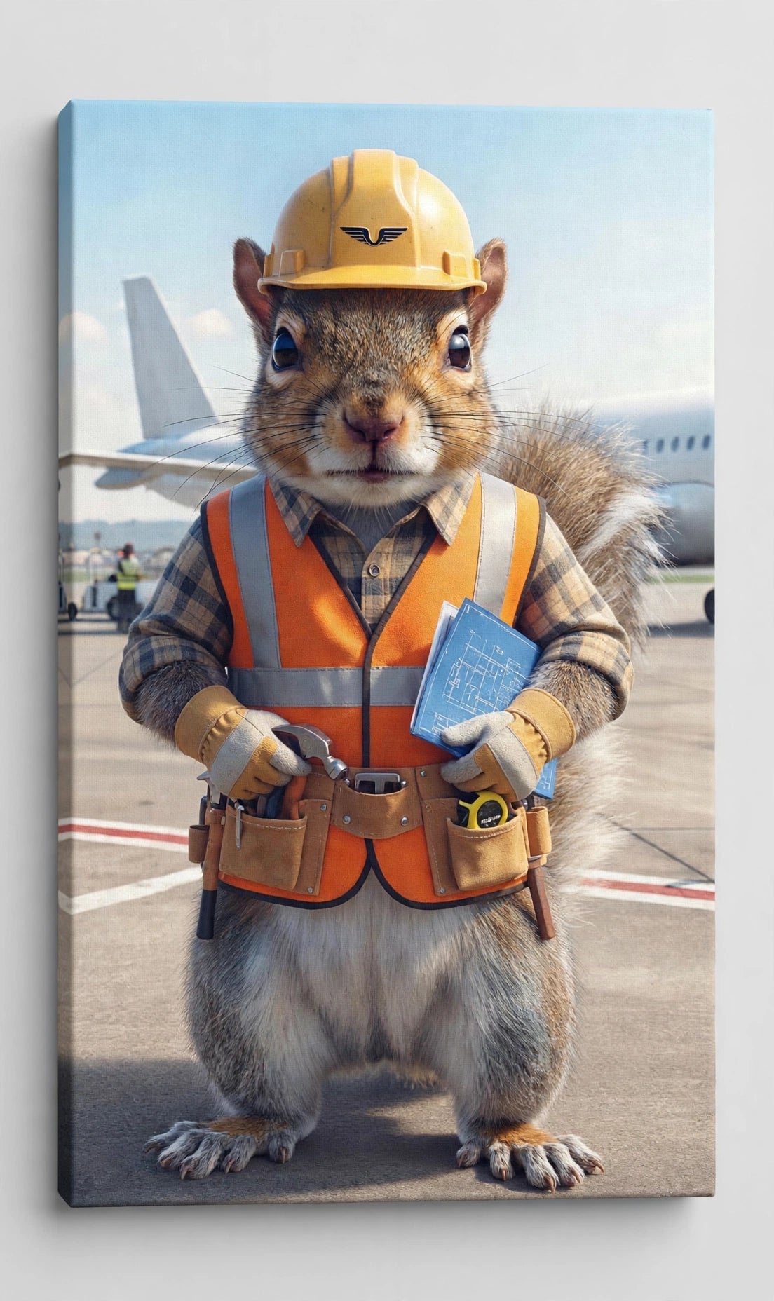 Quadro Personalizado de Pet — Esquilo Engenheiro