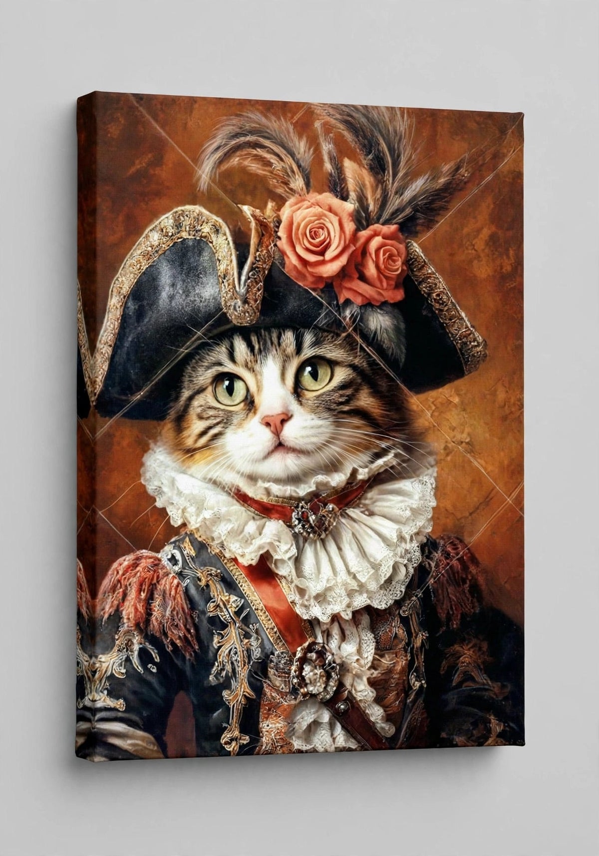 Quadro Personalizado de Pet — Gato com Tricórnio