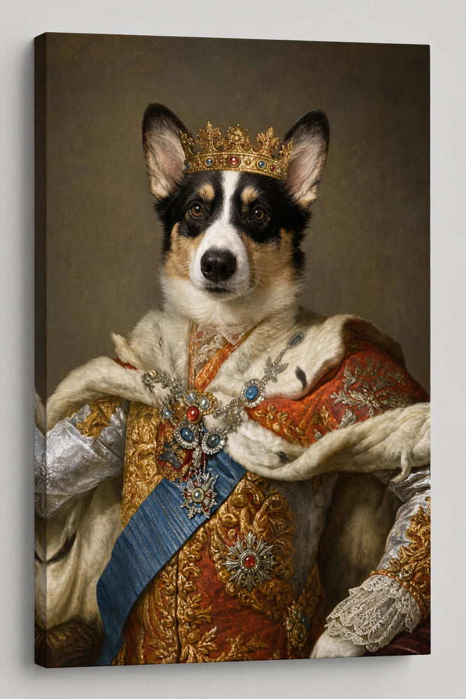 Quadro canvas Príncipe das Neves — Retrato Real Personalizado para Pet - foto principal