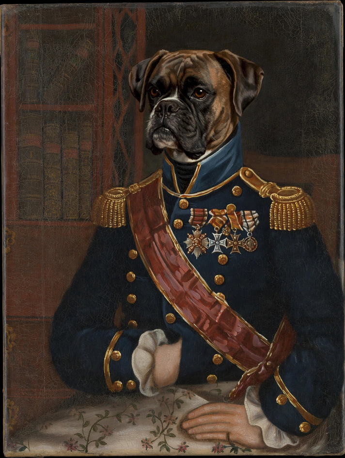Quadro personalizado de cachorro boxer estrategista