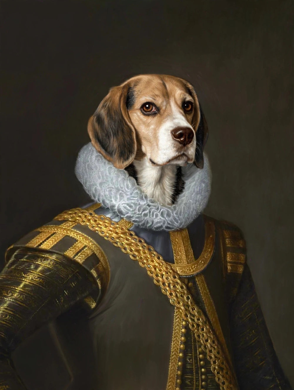 Quadro personalizado de cachorro beagle de brocado verde