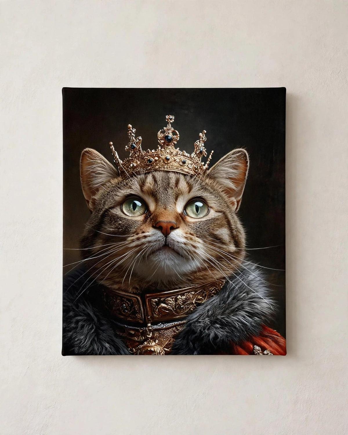 Quadro Personalizado de Pet — Gato Listrado Coroado