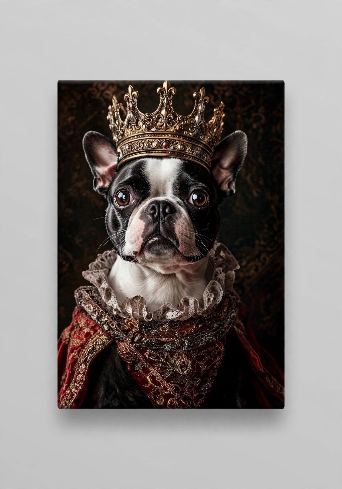 Quadro Personalizado de Pet — Boston de Manto Vermelho