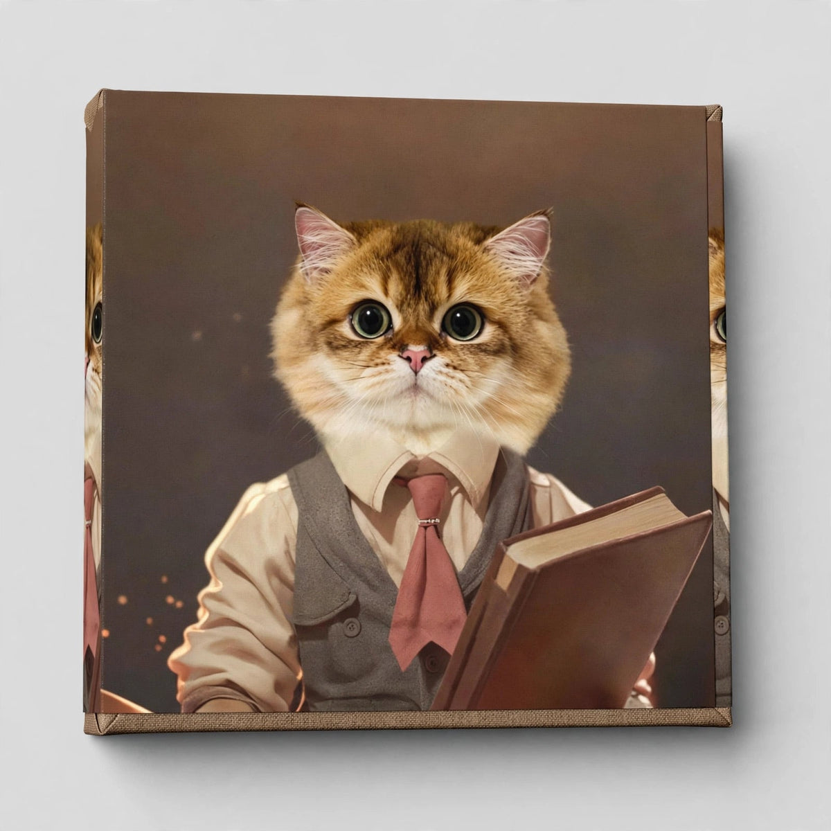 Quadro Personalizado de Pet — Gato Estudioso