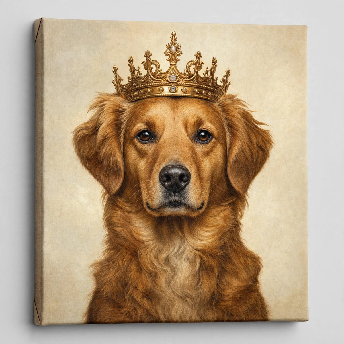 Cachorro com Coroa Real — Quadro Personalizado de Cachorro