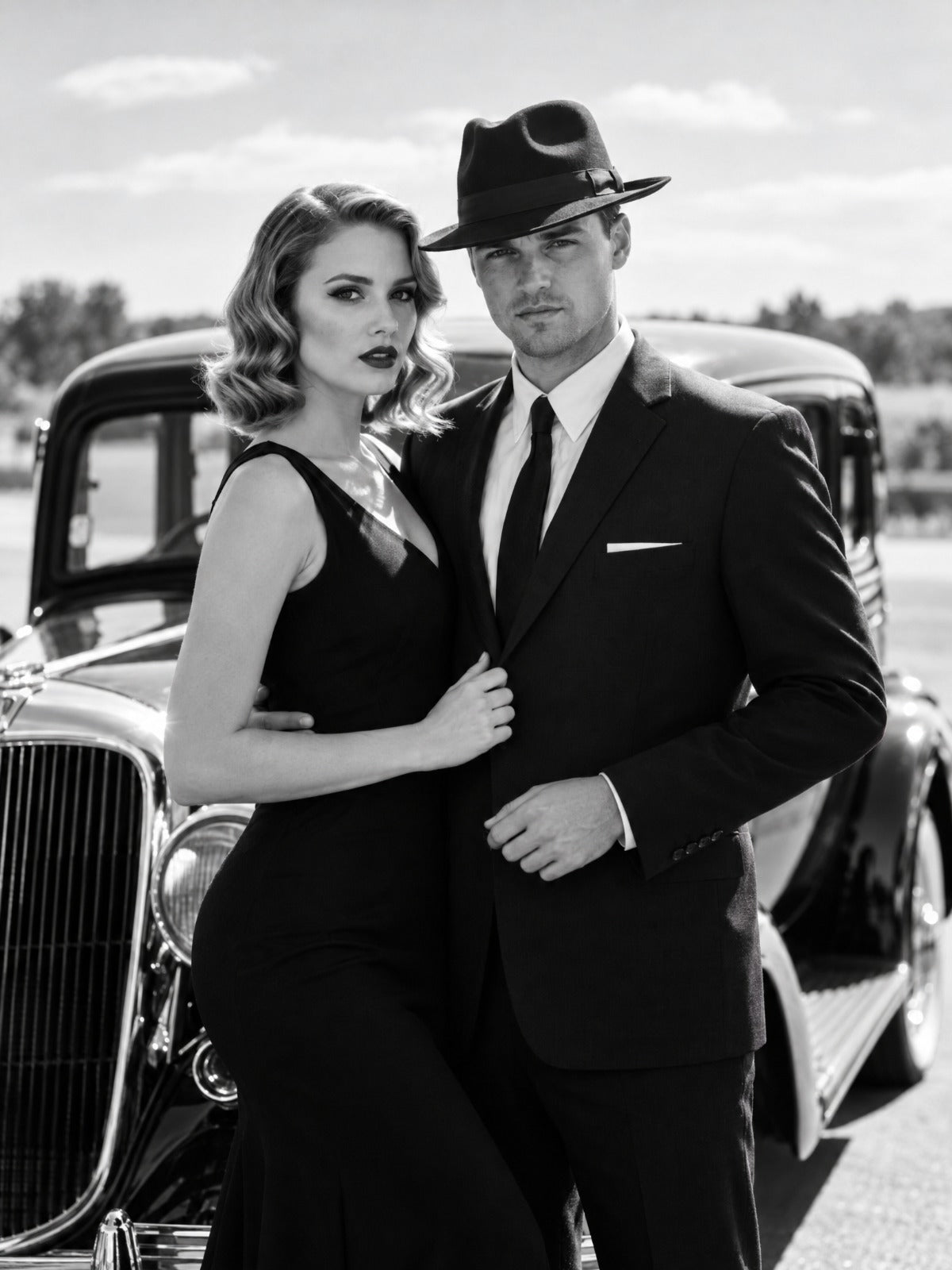 Casal Noir Vintage — Quadro Personalizado