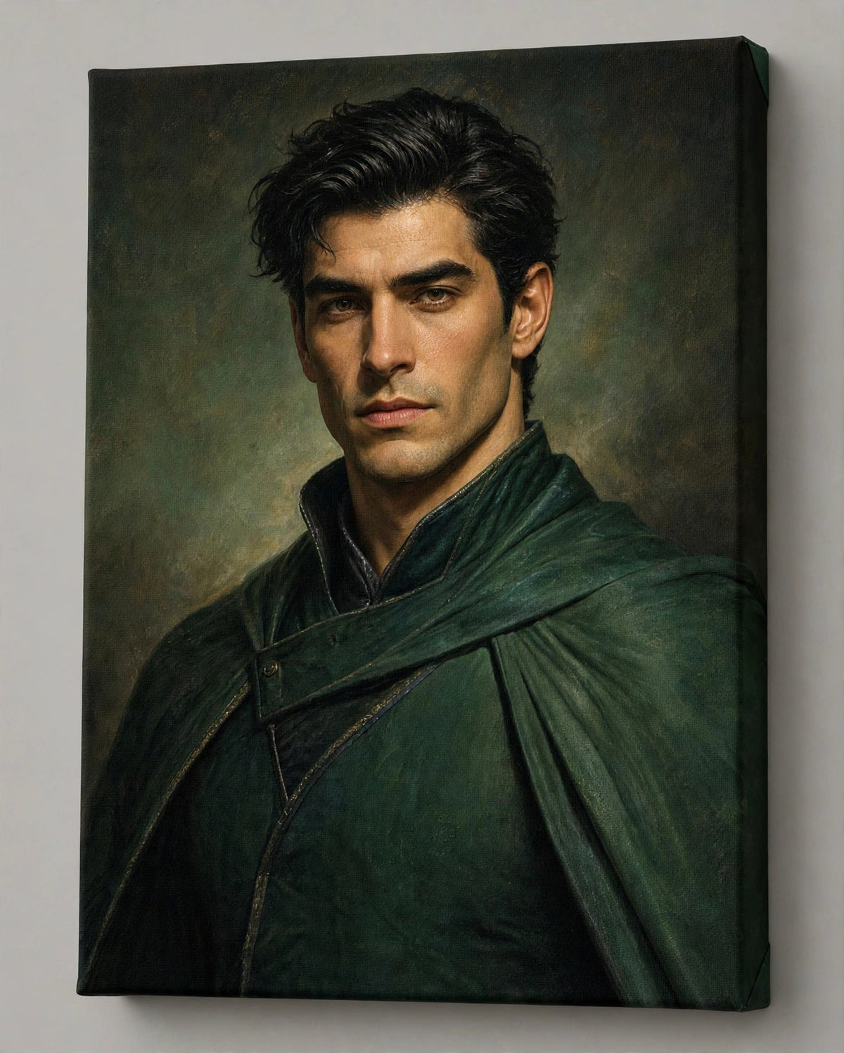 Homem Nobre do Manto Verde — Quadro Personalizado de Homem