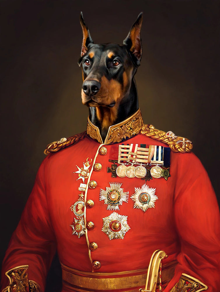 Quadro personalizado de cachorro doberman marechal