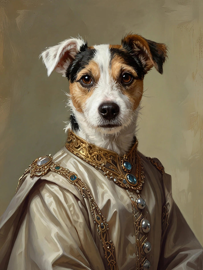 Quadro personalizado de cachorro jack russell em casaco bordado