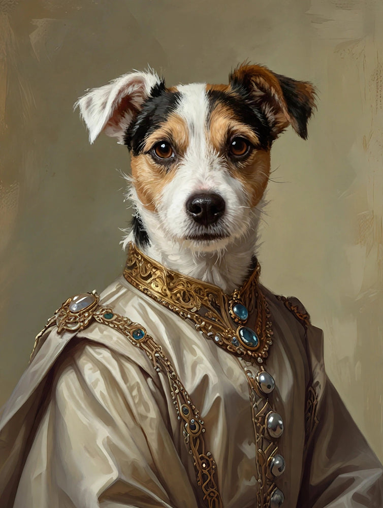 Quadro personalizado de cachorro jack russell em casaco bordado
