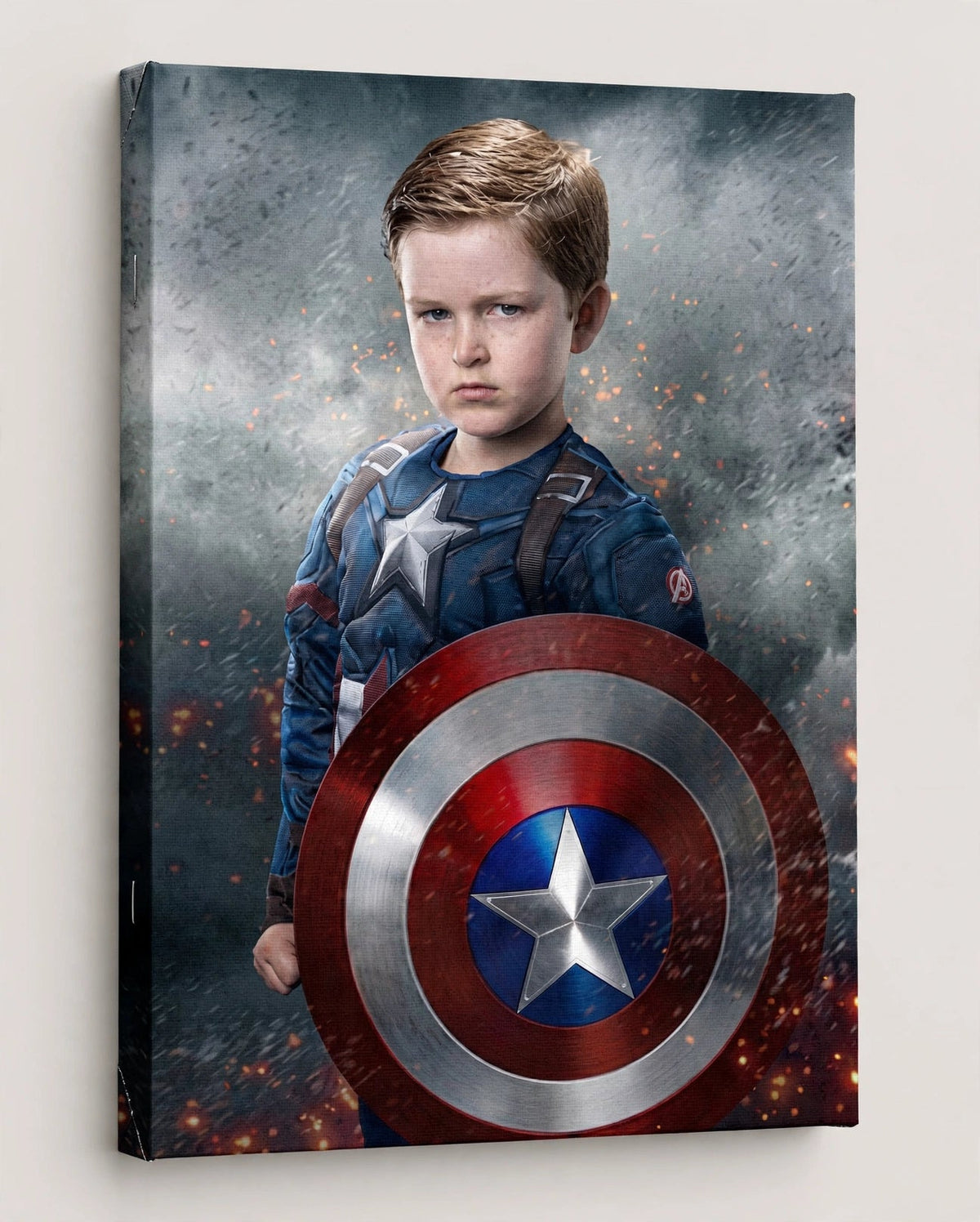 Quadro Infantil Personalizado — Pequeno Guardião com Escudo