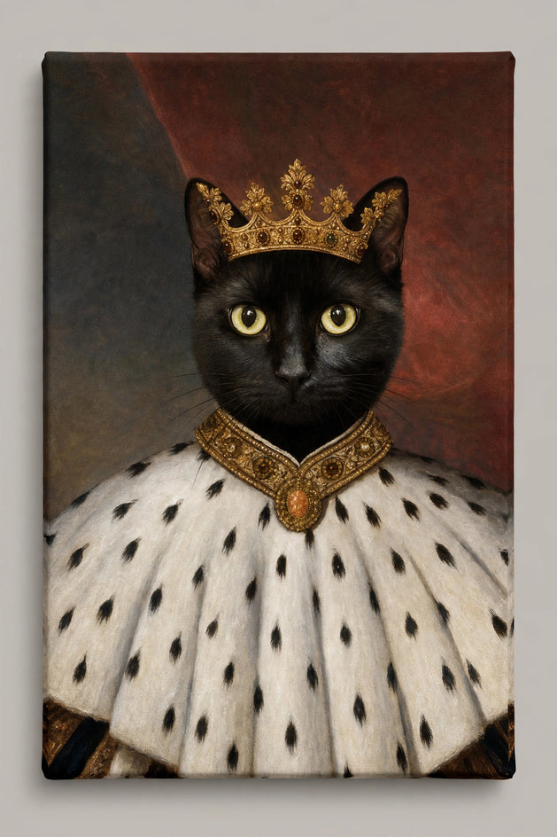 Quadro canvas Rei da Noite — Retrato Real Personalizado para Gato - foto principal