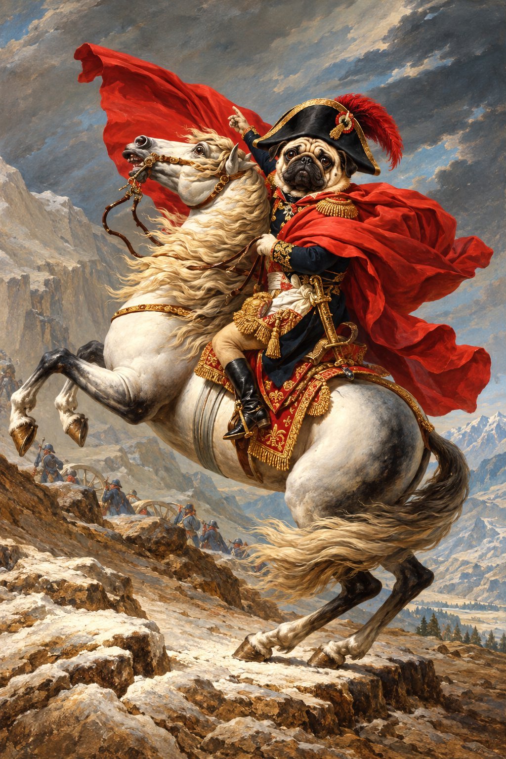 Pug Napoleão - Quadro Personalizado