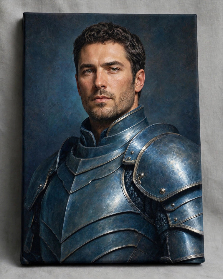 Quadro canvas Homem Cavaleiro Azul — Quadro Personalizado de Homem - foto principal