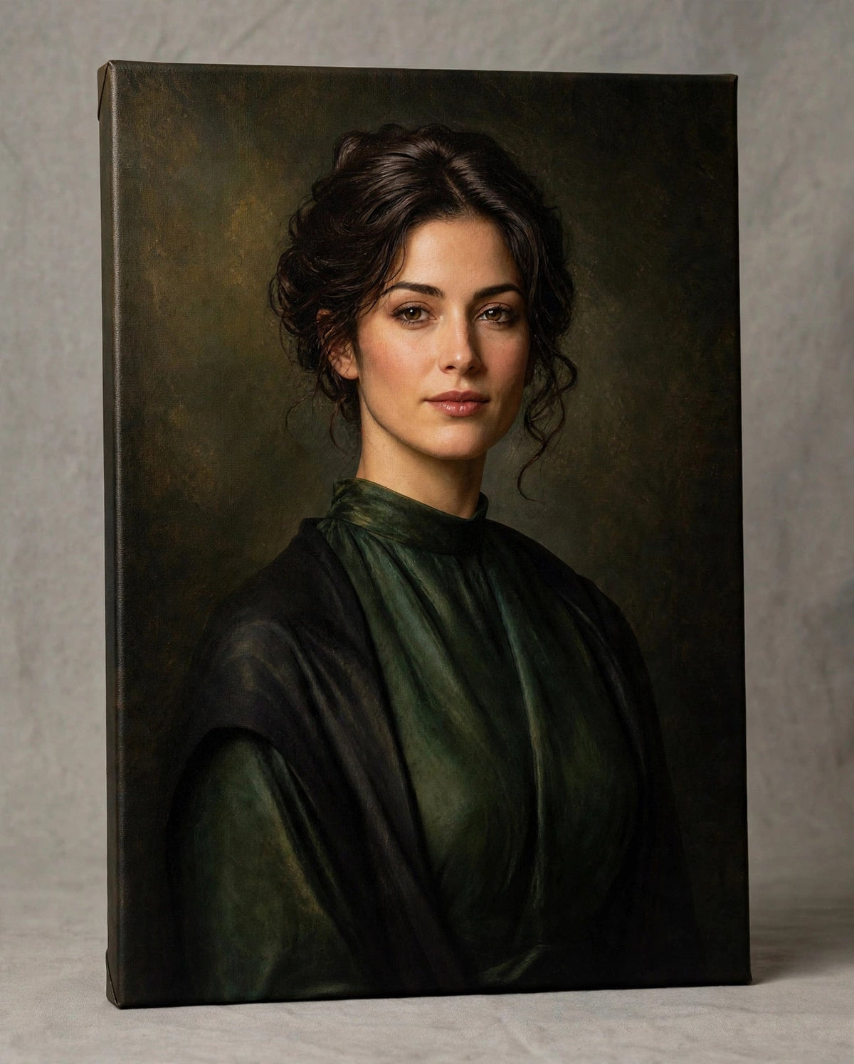 Mulher Dama Verde Escura — Quadro Personalizado de Mulher