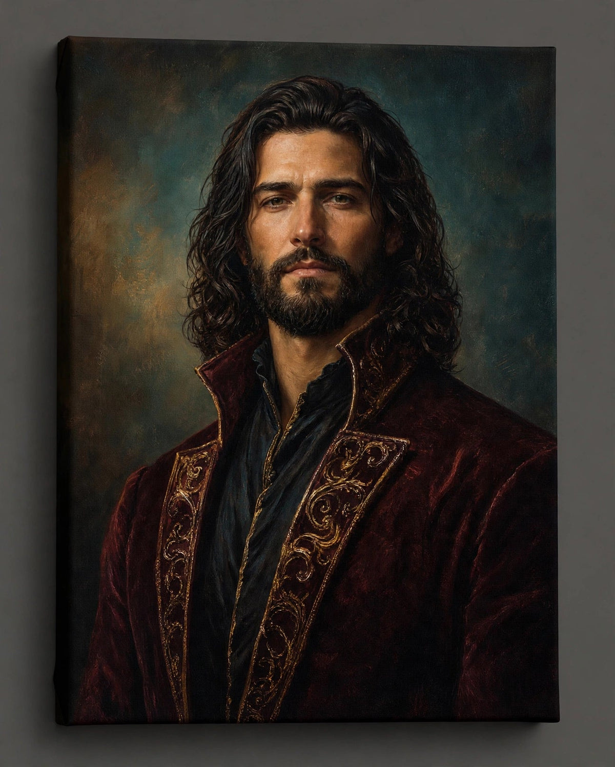 Homem Nobre Bordô — Quadro Personalizado de Homem
