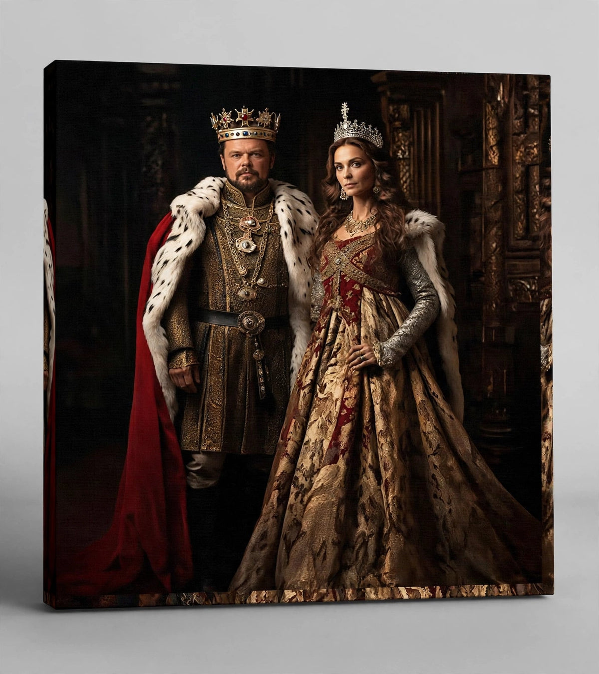 Quadro Personalizado de Casal — Monarcas em Pé