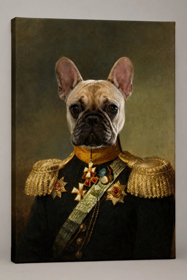 Quadro canvas Barão Charmoso — Retrato Real Personalizado para Pet - foto principal