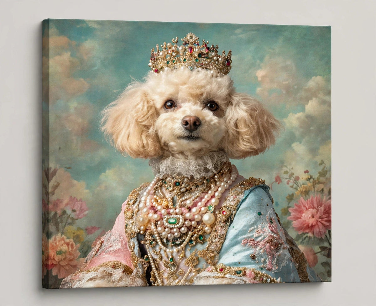 Quadro Personalizado de Pet — Poodle Rainha