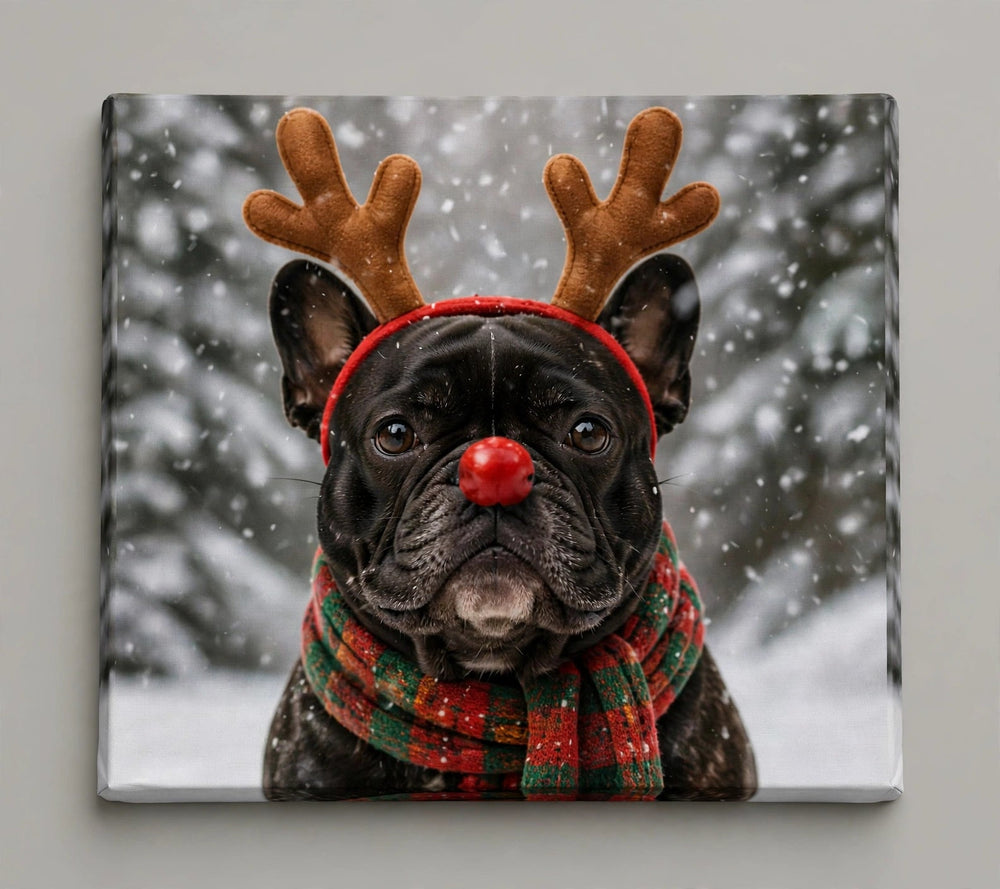 Quadro canvas Quadro de Natal Personalizado — Rena de Focinho - foto principal